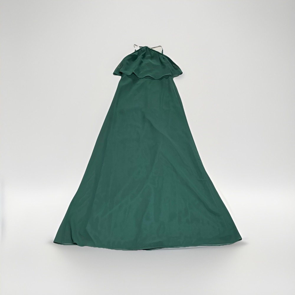 AZAZIE Junior‎ Sz 8 A-Line Floor Length Chiffon Dress Eucalyptus Double Flounce